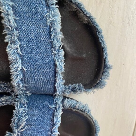 Rag & Bone Evin frayed denim sandals size 7 - Picture 5 of 6